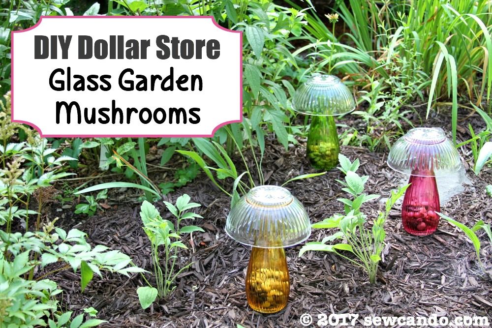  dollar store garden mushrooms