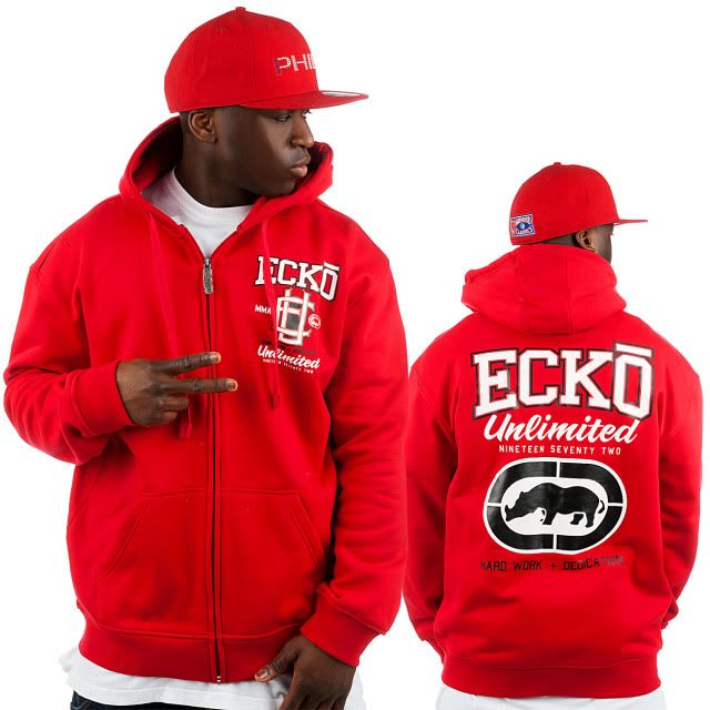 NEW-ECKO-Unltd-MMA-UFC-Dedicationy-Zip-Hoodie-Jacket-All-Sizes-Available-Red