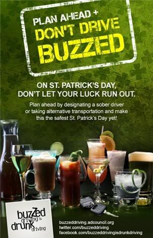 buzzed driving,drunk driving,St. Patrick's Day