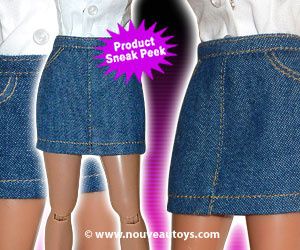 Nouveau Toys 1/6 Scale Blue Denim Jean Long & Short Skirts
