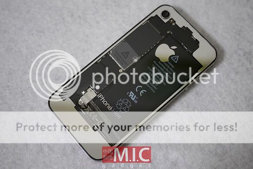 Replacement Clear Back cover for iPhone 4 W/free frame  