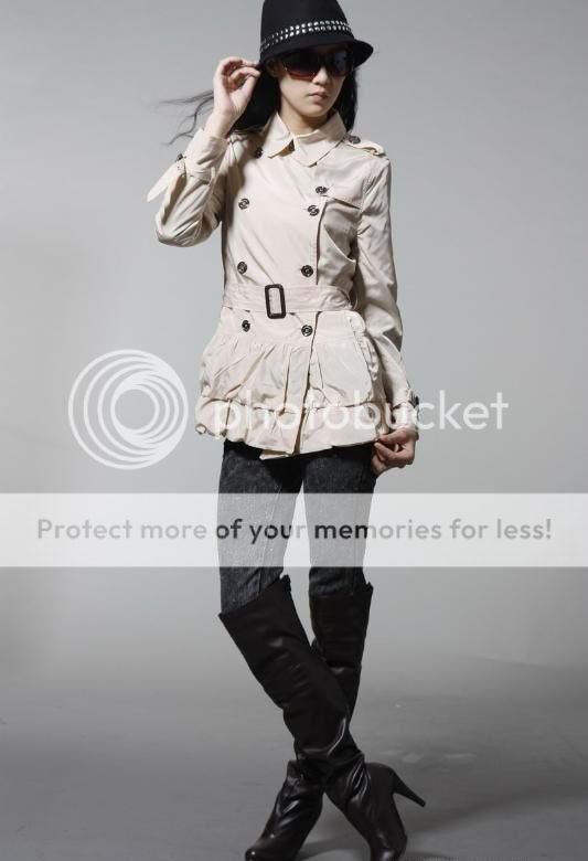 New Fashion Double breasted Bubble Trench Coat Jacket  