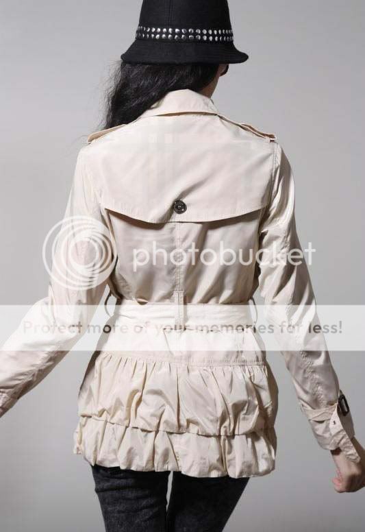 New Fashion Double breasted Bubble Trench Coat Jacket  